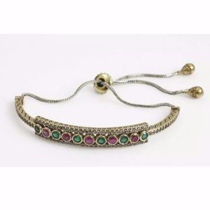 Sterling silver emerald ruby and topaz bracelet